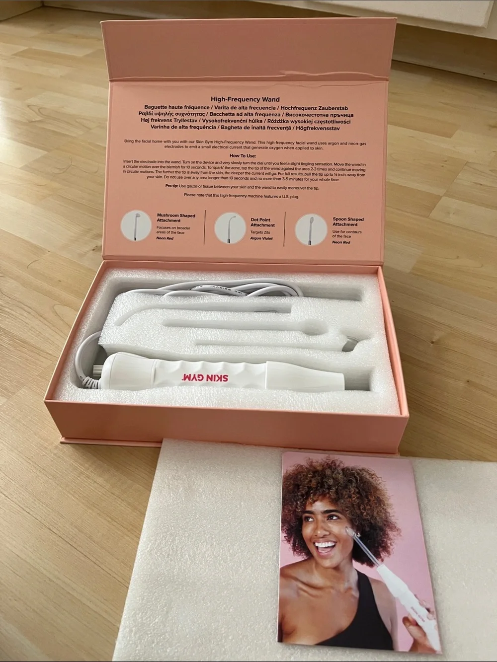 Skin Gym High-Frequency Wand in Pink - Acne & Blemish Treatment